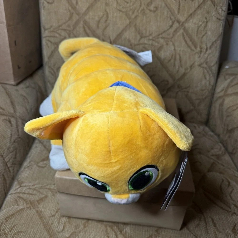 Disney Sox Cat Pillow Pet Figure Stuffed Animal Plush New Yellow Soft Pillow NWT